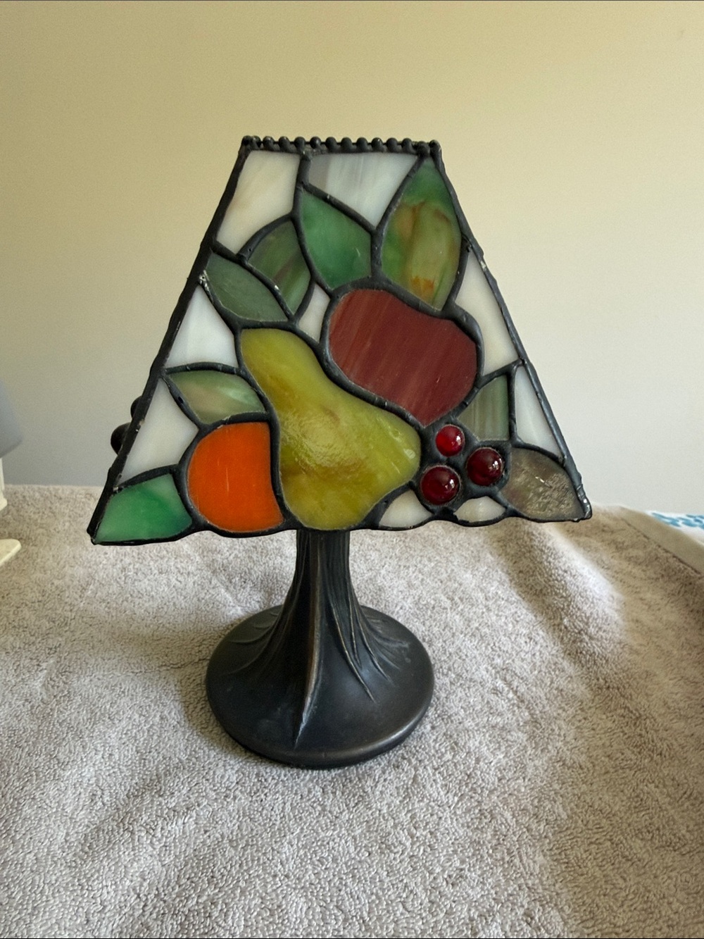 PartyLite Stained Glass Fruit Lamp Shade in Green, Yellow, Orange, Red